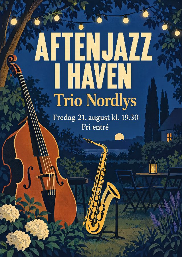 Plakater lavet med AI: AFTENJAZZ I HAVEN