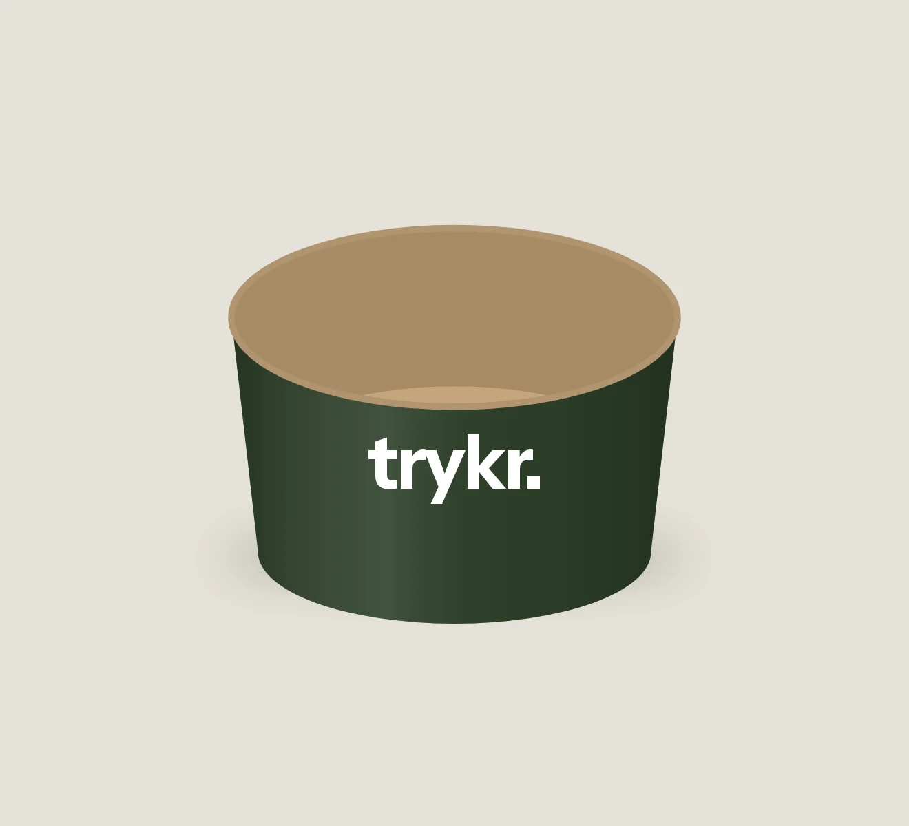 Rund madskål i kraft med logo trykt hele vejen rundt