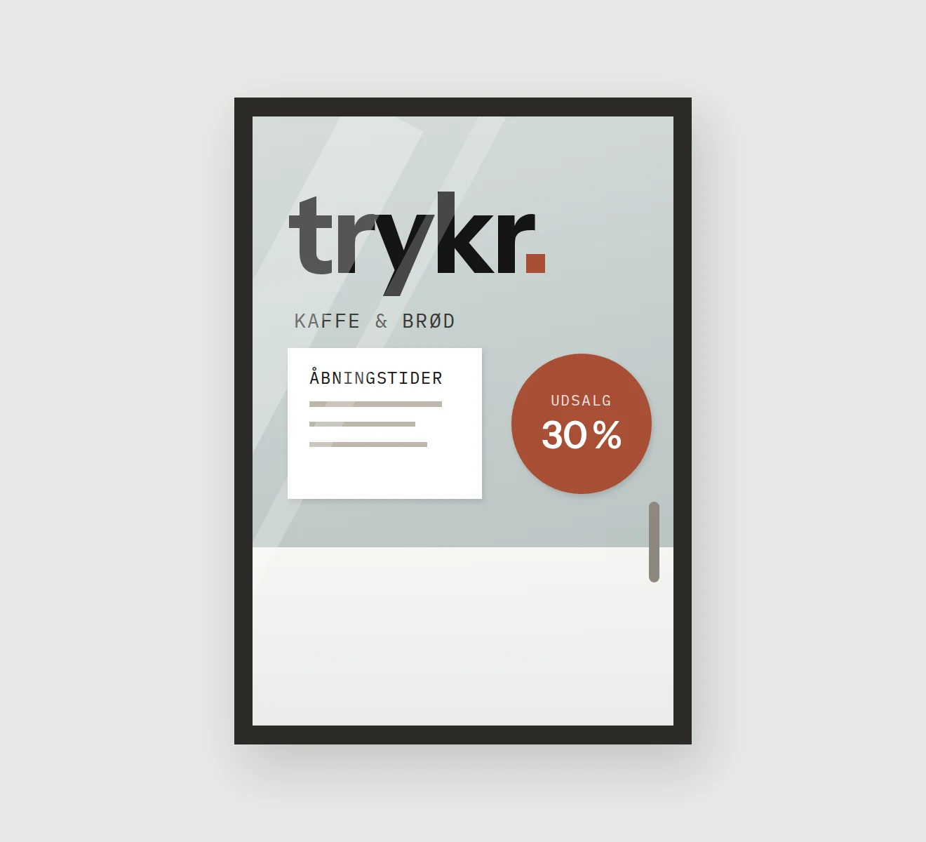 Butiksvindue med trykt folie